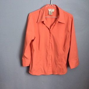 FRED DAVID STRETCH BLOUSE.  SIZE L. COLOR ORANGE